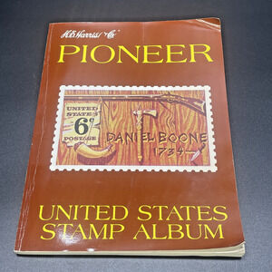 H E Harris PIONEER united States Stamp Album RARE 1994